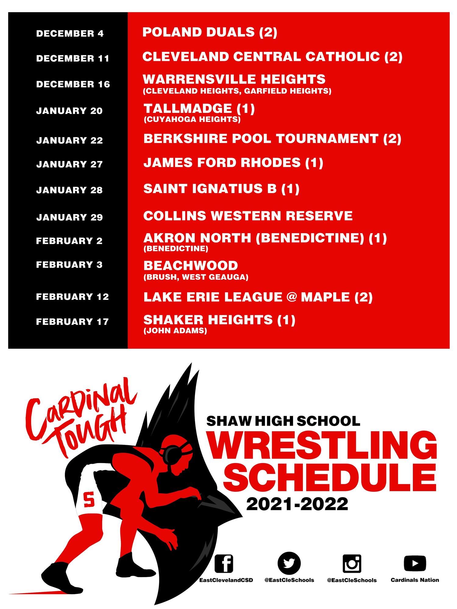 wrestling schedule